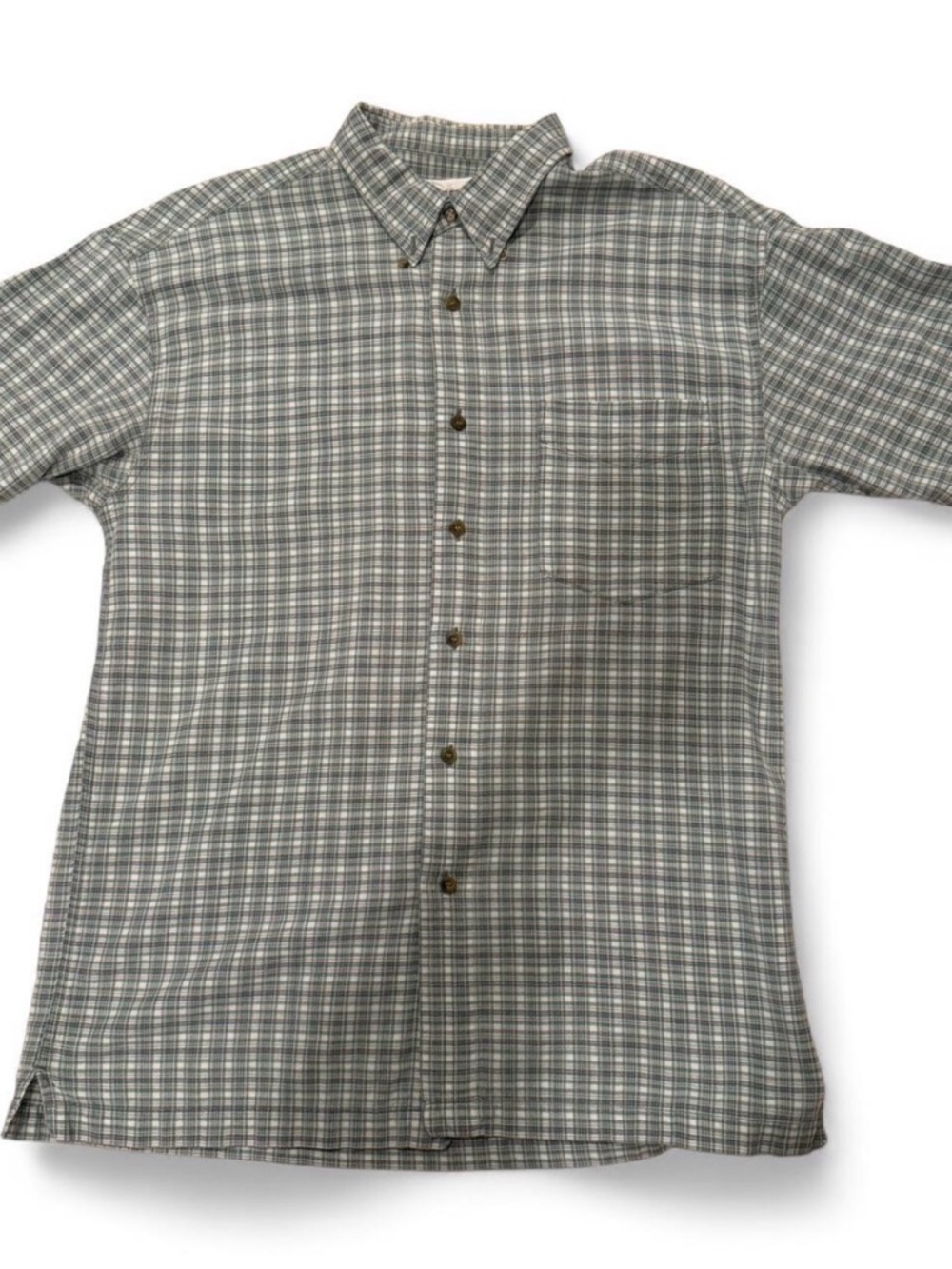 Vintage Robert Stock Green and Gray Button-Down Shirt